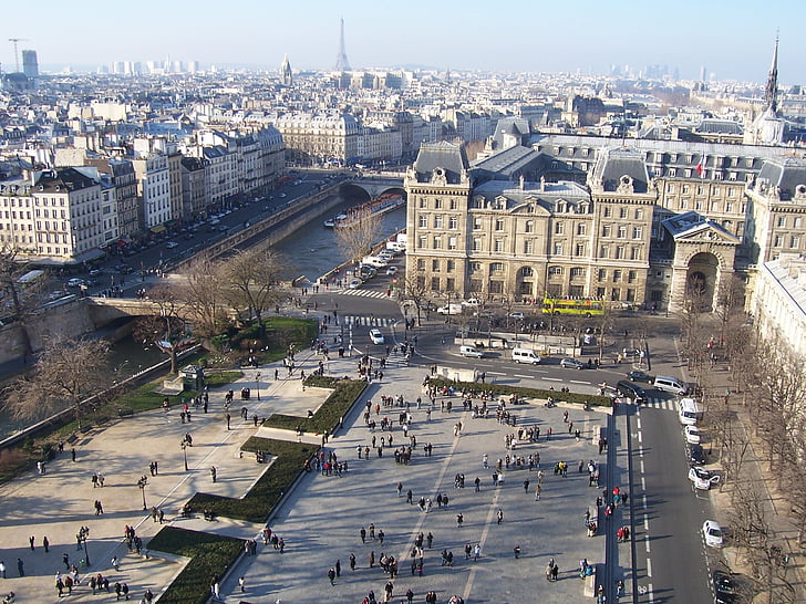 Parijs, Frankrijk, weergave, Eiffeltoren, het platform, stadsgezicht, Europa