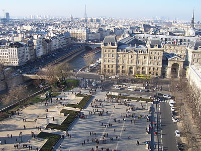 Paris, France, vue, Tour Eiffel, architecture, paysage urbain, l’Europe