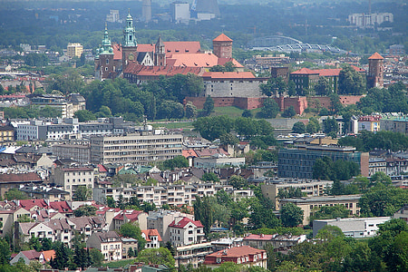 pogled, Krakov, Krakov, Wawel, grad, mesto, arhitektura