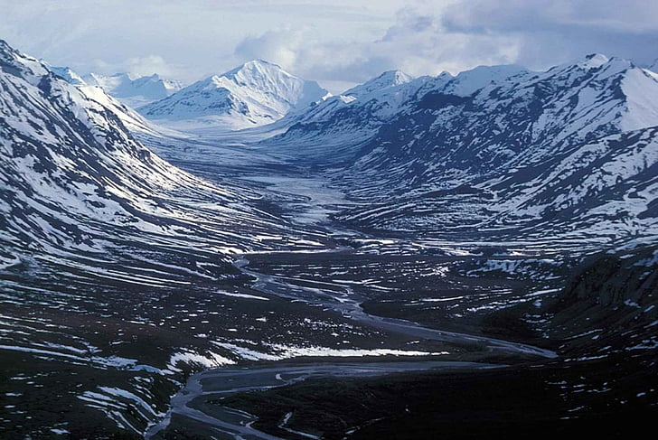 landskab, naturskønne, noatak river, glacial dalen, Panorama, portene til den arktiske national park, Alaska