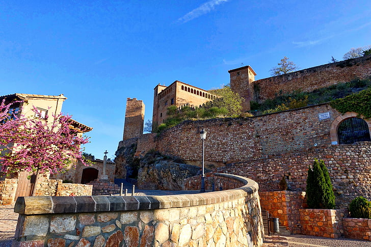 Citadel, Castle, Alquézar, näkymä, historiallinen, rakennukset, luonnonkaunis