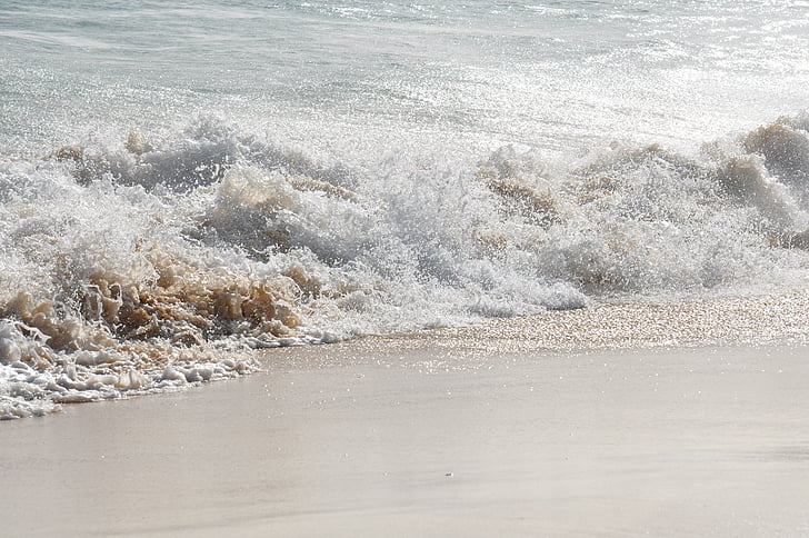 tôi à?, nước, Bãi biển, Bãi biển cát trắng, Cape verde, làn sóng, giật gân