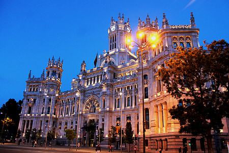 Espanha, Madrid, arquitetura, capital, urbana, edifício, céu