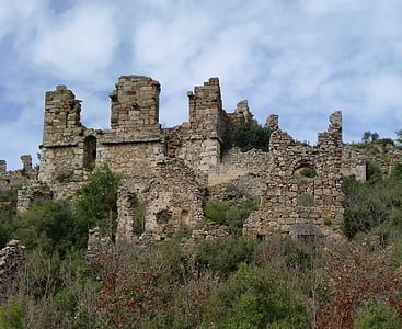 alanya, ruin, roman fort, turkey