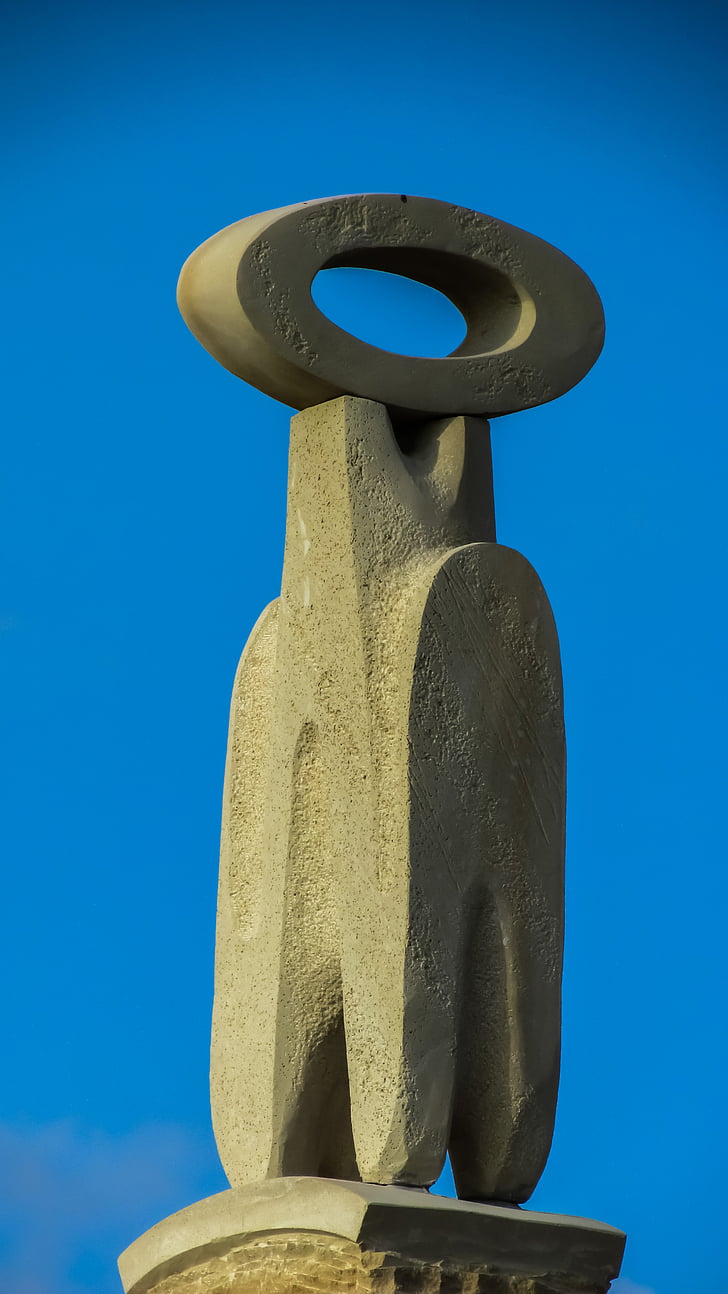 cyprus, ayia napa, sculpture park, art, statue, blue