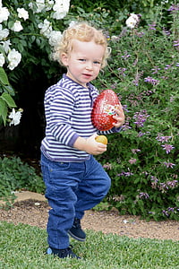 Chlapec, malý chlapec, Milé, batole, Velikonoce, Velikonoční vajíčko