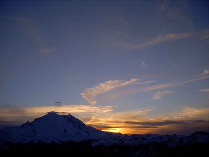 berg, landschap, Washington, Verenigde Staten, natuur, hemel, zonsondergang