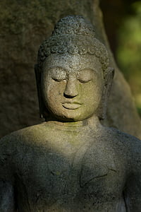 Buda, figura de piedra, religión, budismo, estatua de, Asia, arquitectura de jardines