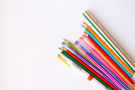 Color, lápiz de color, diseño, creativa, decoración, verde, amarillo