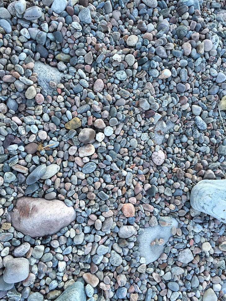 stenen, strand, kust, zee, grind, natuur