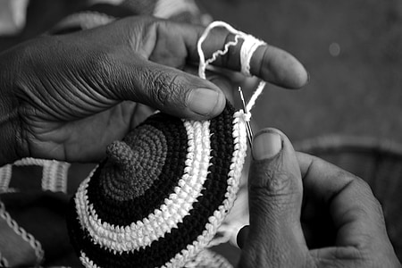 織り, 手作り帽子, アフリカ, 人間の手, 男性, 人