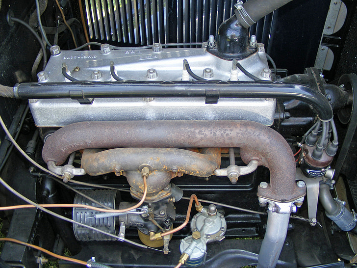 motor, Plymouth, 1930, karburátor, příjem, motor, auto