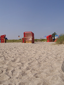 blu, spiaggia, sabbia, Costa, sedia di spiaggia, Vacanze