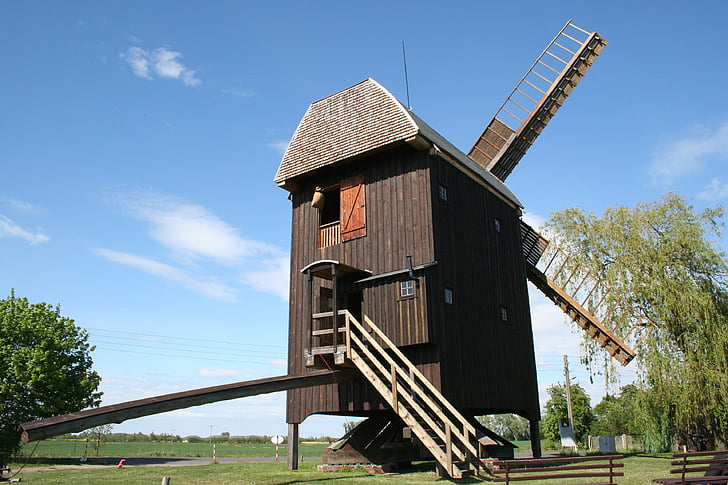 windmill, mill, brandenburg, wind power