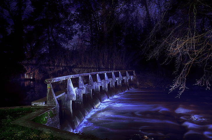 night, rio, long exposure, light, tree, no people, outdoors