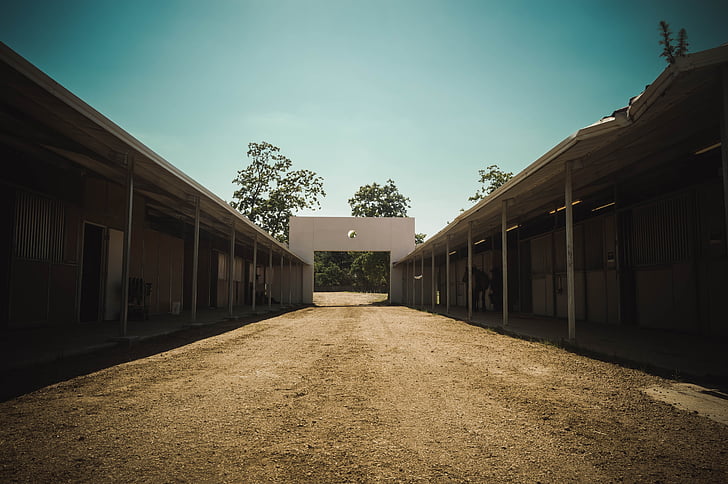 perspective, stables, building, structure, architecture, country, architectural