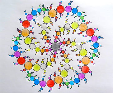 desenho, em espiral, Cor, tinta, colorido