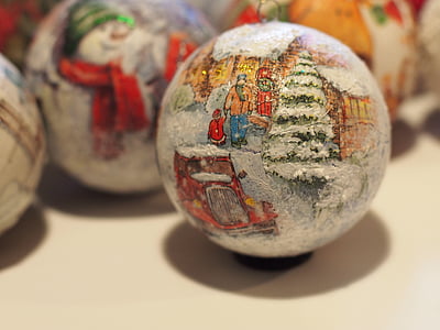 ballschristmas de Navidad, bolas, días de fiesta, Santa, invierno, año nuevo, decoración