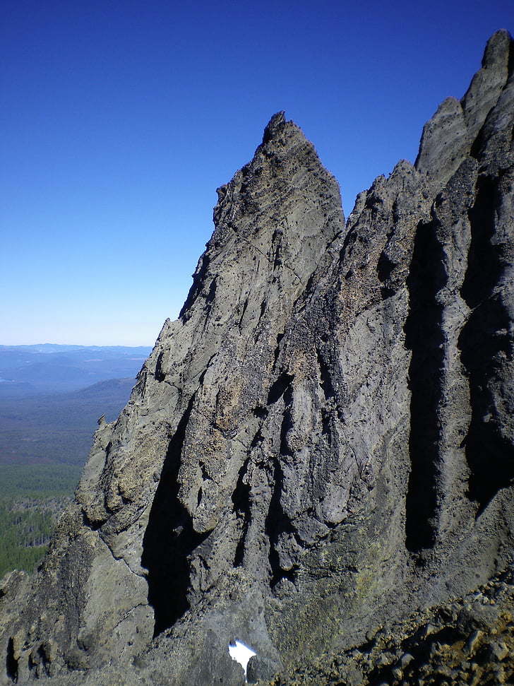 góry, Urwisko, Oregon, PCT, błękitne niebo, poza, Natura