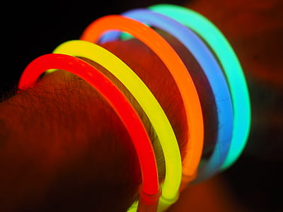 Glow stick, färgglada, ljus, färg, lampor, belysning, Deco