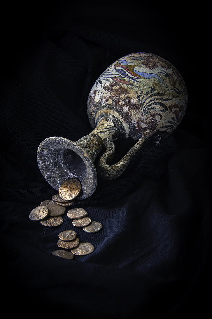 antiga, grec, monedes, minoic, Gerro, cultura, història