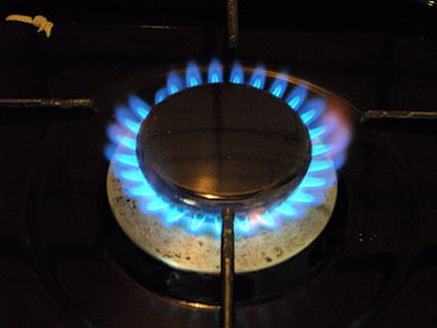 stufa a gas, masterizzare, gas, cuoco, piastra riscaldante, caldo, fiamma del gas