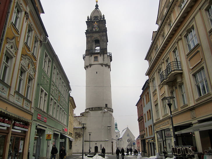 Torre, arquitectura, reichentum y kornmarktplatz, Bautzen, edificio