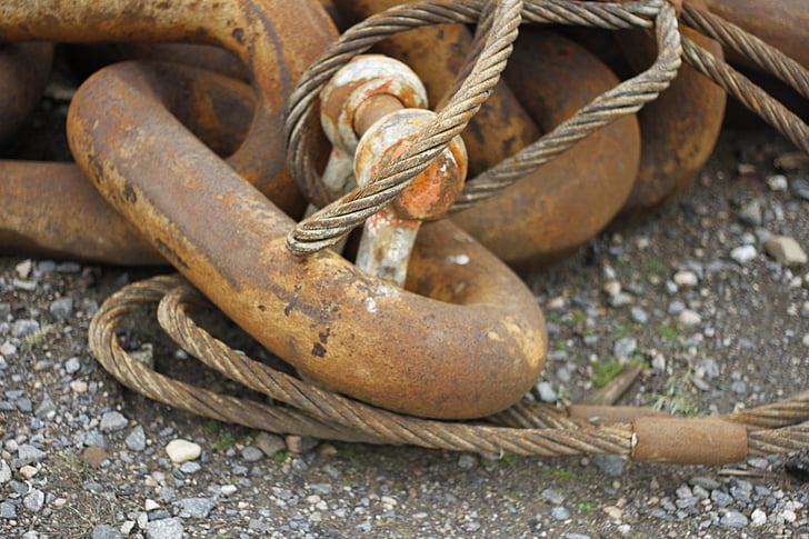 rust, chains, metal, boat, iron, rusted, industrial