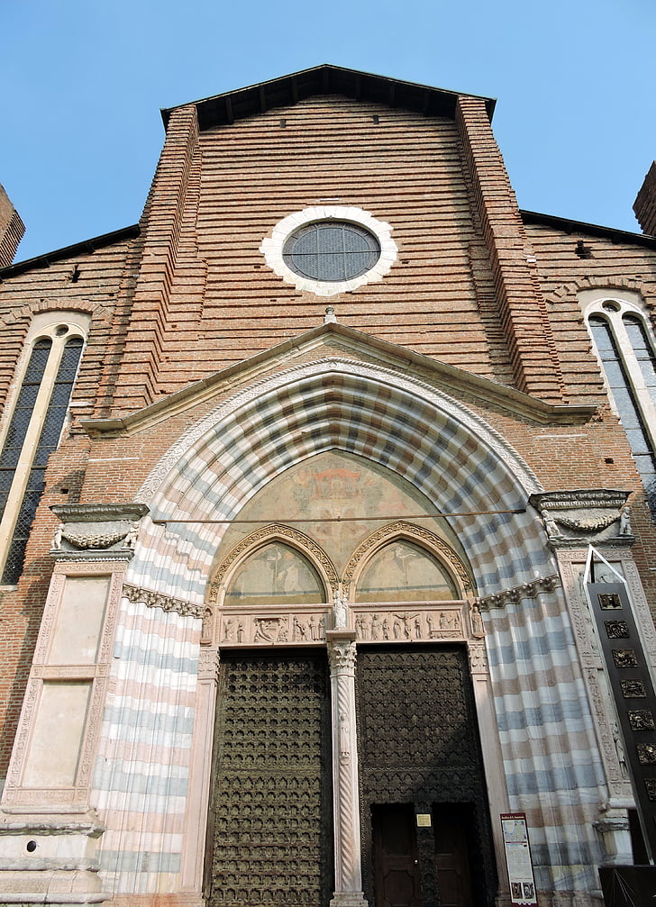 bažnyčia, Sent anastasia, Verona, Italija, paminklas, lanko, durys