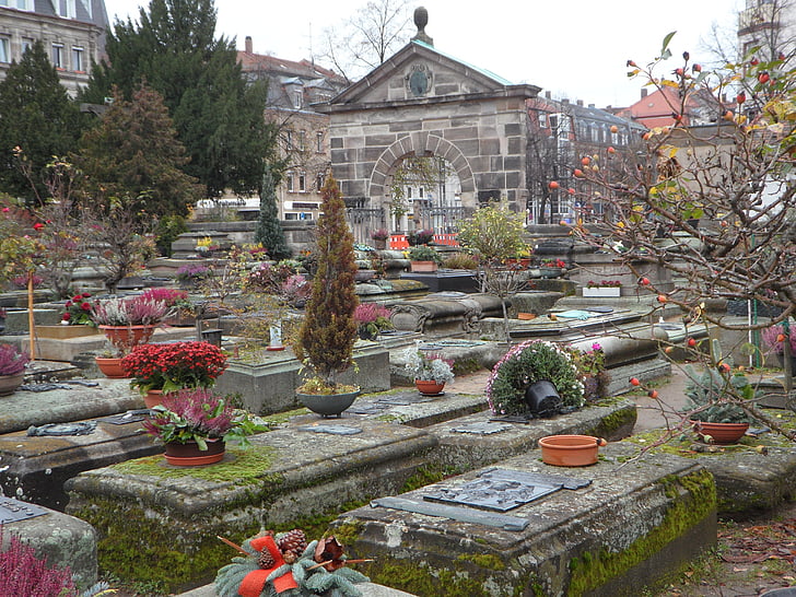 kirkegården, Nürnberg, gamle kirkegård, St. john cemetery, stein, trist, historisk