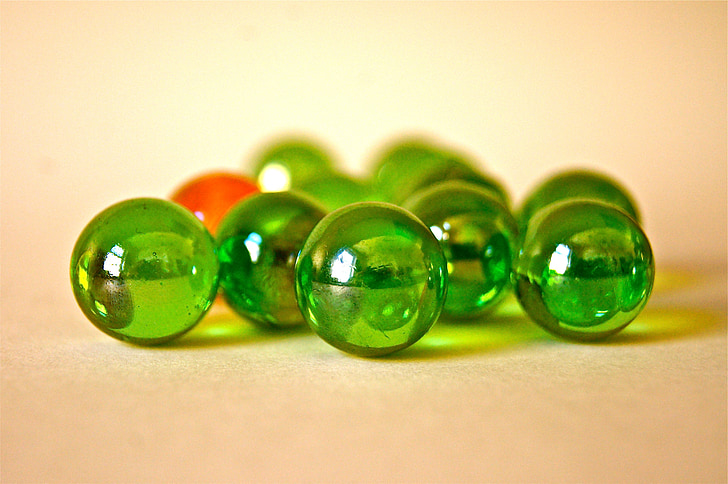klaas, marmor, Värviline, roheline, pärl, rulli, palli