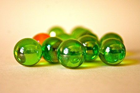 玻璃, 大理石, 多彩, 绿色, 珍珠, 辊, 球