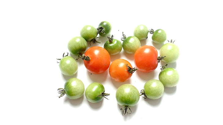 tomate, rojo, verde, verduras, alimentos, vegetariano, Frisch