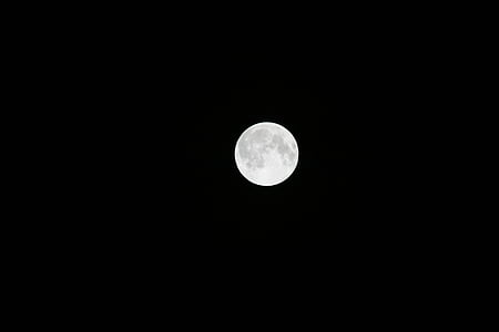 moon, moonscape, lunar, black, sky, night