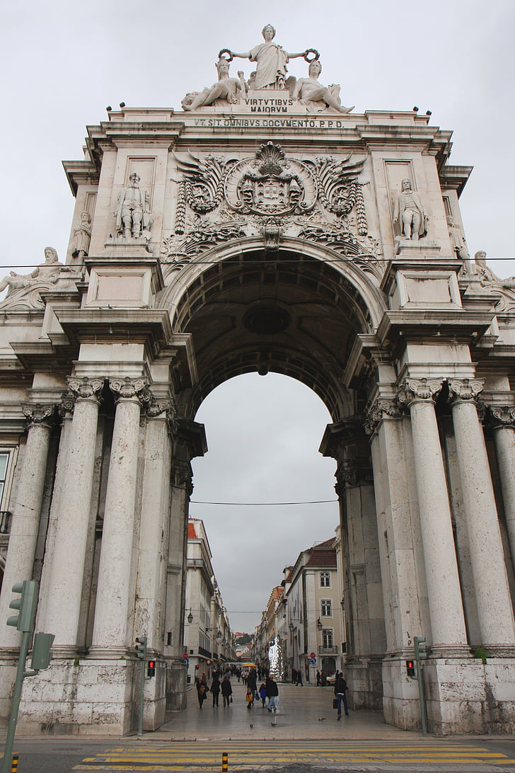Portugal, Lisabon, spomenik, vrata, luk, u centru grada, ulaz