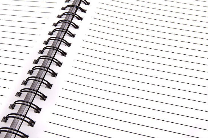Åbn notesbog, tom side, notebook, skrive, post, noten, dagbog