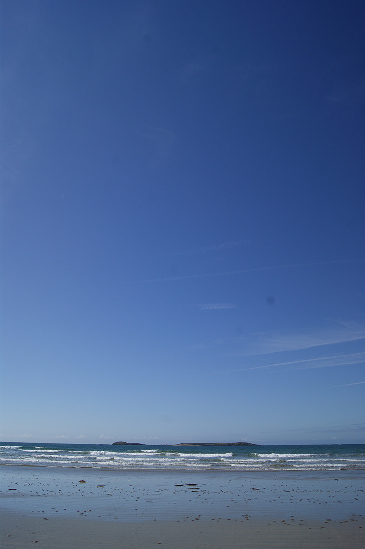 Brittany, Horizon, jūra, saule, pludmale, smilts, laika apstākļi