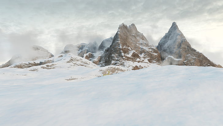 muntanyes, alpí, neu, l'hivern, natura, cabirol, fred