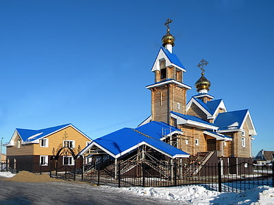 Russland, kirke, bygge, spiret, tårnet, russisk-ortodokse, bygninger