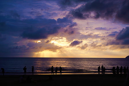Malàisia, platja, posta de sol, núvol, natura, l'aire lliure, paisatge