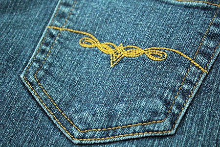 kabatas, džinsa, dizains, izšuvumi, džinsi, bikses, audums
