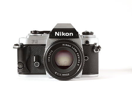 nikon, analog, camera, old camera, photograph, vintage, lens
