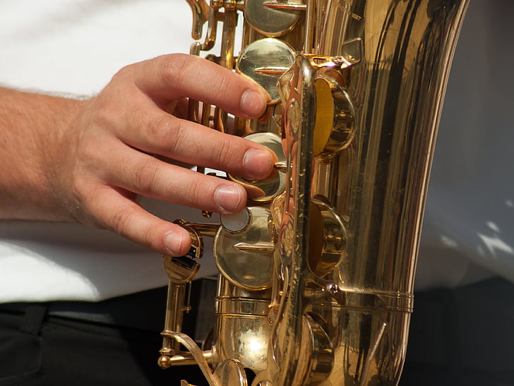 música, músico, instrumento musical, saxophone