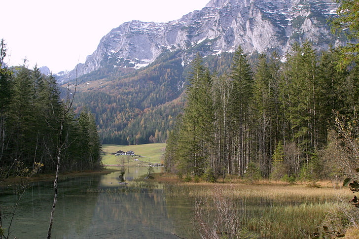 Berchtesgadenu, Ramsau, Hintersee, Bavorsko, Horní Bavorsko, jezero, Národní park Berchtesgaden