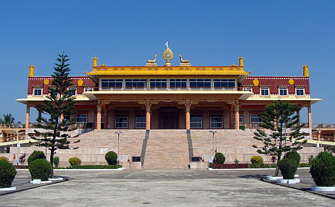 Mundgod, mini tibet, samostan, tibetanske poravnave, Karnataka, Indija, Buda