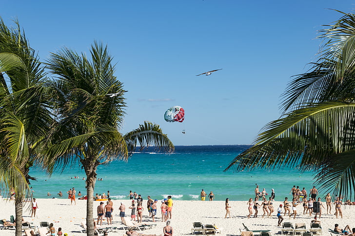 Meksyk, Cancun, Słońce, Strona, Latem, wakacje, Plaża