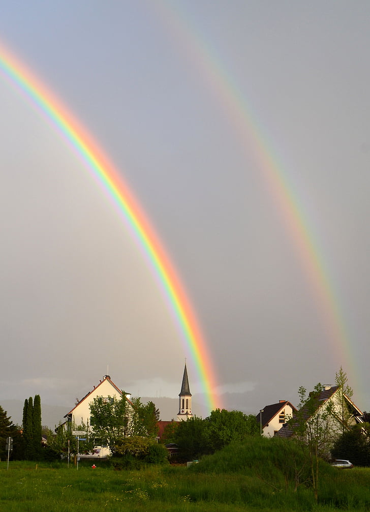 Rainbow, Niemcy, pływać, Vörstetten, Emmendingen, naturalny spektakl