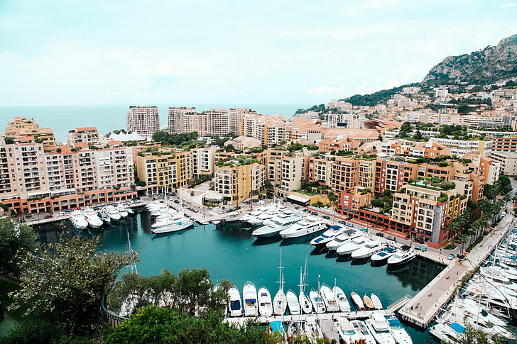 Port, Monaco, mewah, Mediterania, Kota, Eropa, pemandangan
