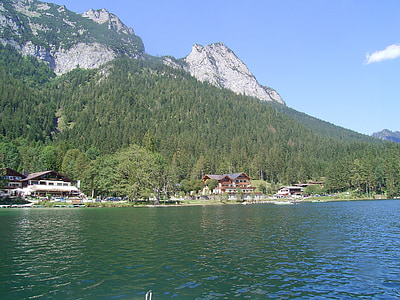 hintersee, water, blue, reflections