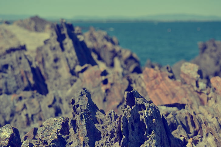 海, 岩, ビーチ, 風景, ブルー, 自然, 水